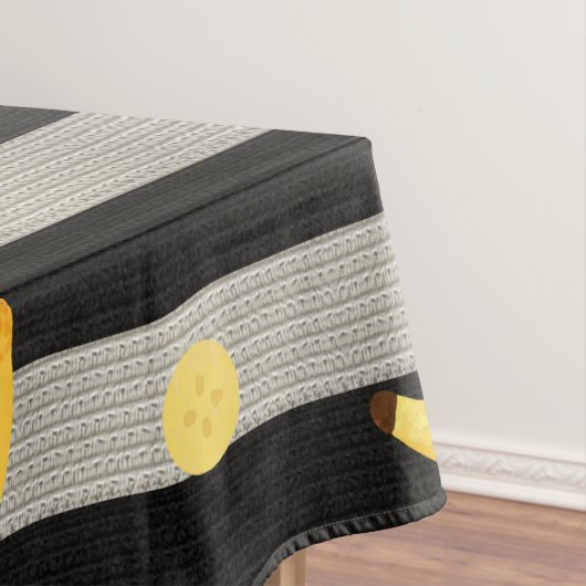 Banaan Modern Zwart & Wit Strepen Tafelkleed (Voorbeeld)