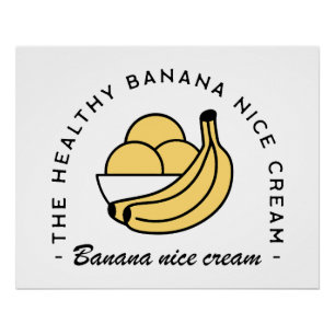Banaan mooie crème zelfgemaakte gezonde fruit esth perfect poster