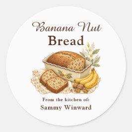 Banaan Notenbrood Thuisgemaakte Gift Label