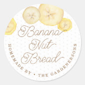 Banaan Nut Brood Waterverf Treat Ronde Sticker (Voorkant)