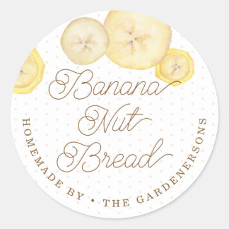Banaan Nut Brood Waterverf Treat Ronde Sticker
