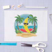 Banaan op de hangmat op het strand tissuepapier (Craft)