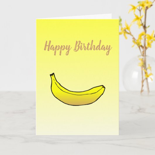 Banaan op Folded Greeting Birthday Kaart (Gele Bloem)