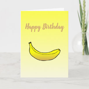 Banaan op Vouwbare Verjaardagskaart Kaart