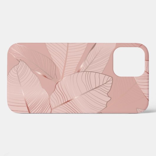 Banaan, palmbladeren: glanzend koper. Case-Mate iPhone case (Achterkant (horizontaal))