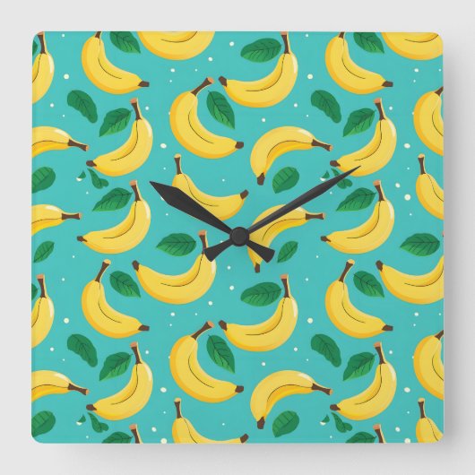Banaan Patroon Wandklok (Voorkant)