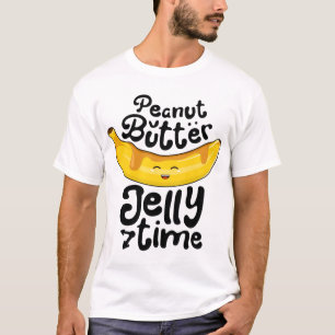 Banaan Pindakaas Jelly Tijd Grappig Zoet Fruit T-shirt