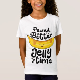 Banaan Pindakaas Jelly Tijd Grappig Zoet Fruit T-shirt