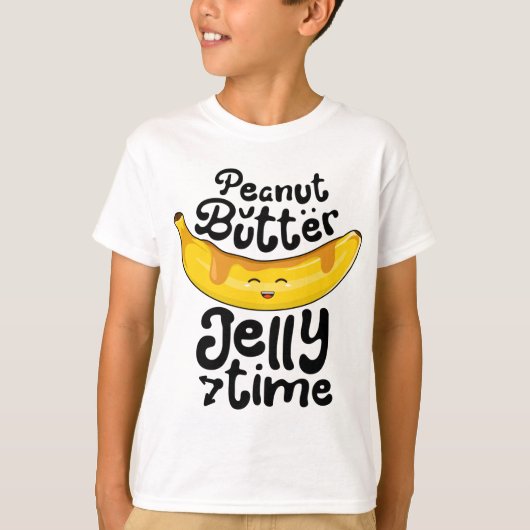 Banaan Pindakaas Jelly Tijd Grappig Zoet Fruit T-shirt (Voorkant)