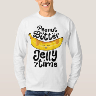 Banaan Pindakaas Jelly Tijd Grappig Zoet Fruit T-shirt