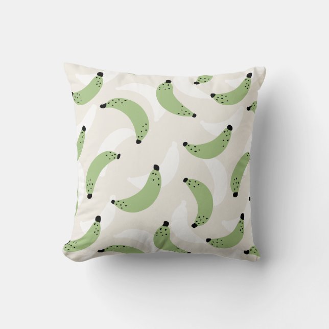 Banaan Pop Sage Green Kussen (Voorkant)