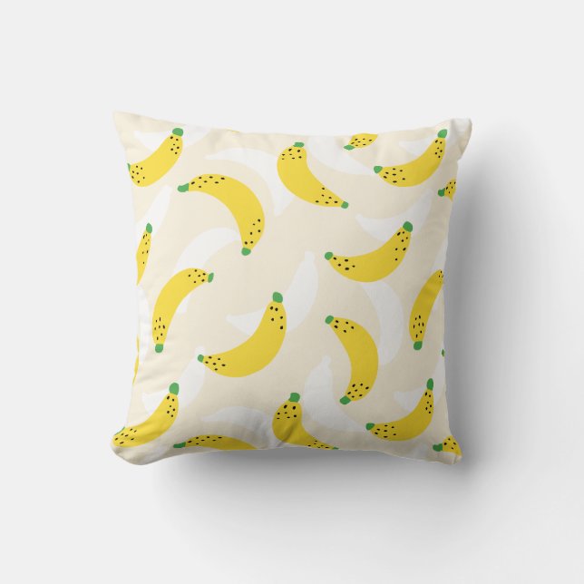 Banaan Pop Yellow Cream Kussen (Voorkant)