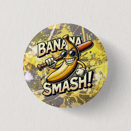 Banaan Power-Up Ronde Button 3,2 Cm (Voorkant)