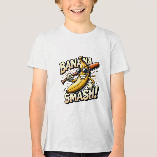 Banaan Power-Up Tri-Blend Shirt (Voorkant)