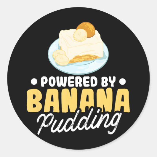 Banaan Pudding Recept Ijs Cake Taart Dessert Ronde Sticker (Voorkant)