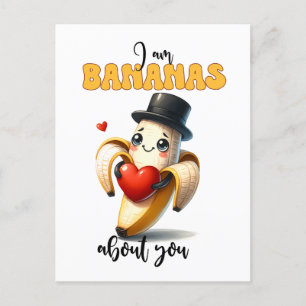 banaan Punny Funny Valentijn Briefkaart