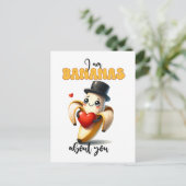 banaan Punny Funny Valentijn Briefkaart (Staand voorkant)