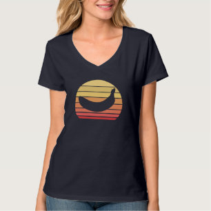 Banaan Retro Grappig Geel Geript Fruit T-shirt