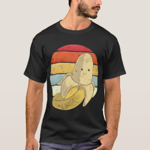 Banaan Retro  Zonsondergang Schattige Voedsel Frui T-shirt