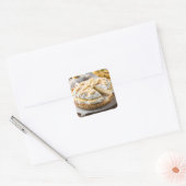 Banaan roomtaart vierkante sticker (Envelop)