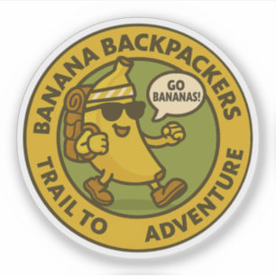 Banaan Rugzakker Trail To Avontuur Sticker