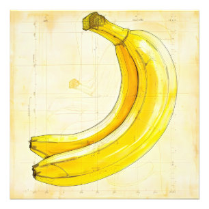 Banaan schetsschema foto afdruk