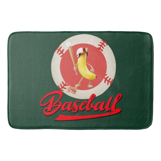 Banaan Slagger Grappig Baseball Aangepast Grafisch Badmat (Voorkant)