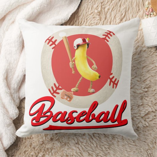 Banaan Slagger Grappig Baseball Aangepast Grafisch Kussen (Deken)