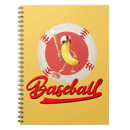 Banaan Slagger Grappig Baseball Aangepast Grafisch Notitieboek