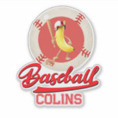 Banaan Slagger Grappig Baseball Aangepast Grafisch Sticker (Voorkant)