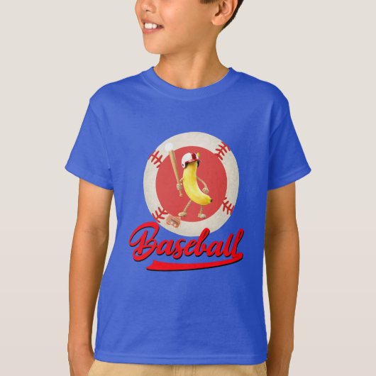Banaan Slagger Grappig Baseball Aangepast Grafisch T-shirt (Voorkant)