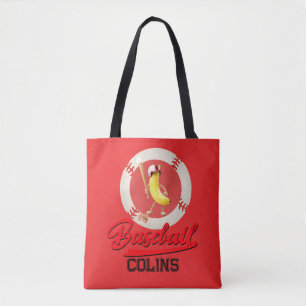 Banaan Slagger Grappig Baseball Aangepast Grafisch Tote Bag