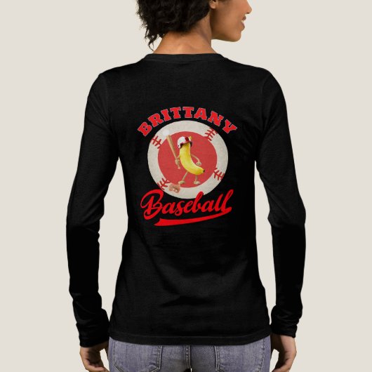 Banaan Slagger Grappig Baseball Aangepast Grafisch Tri-Blend Shirt (Achterkant)