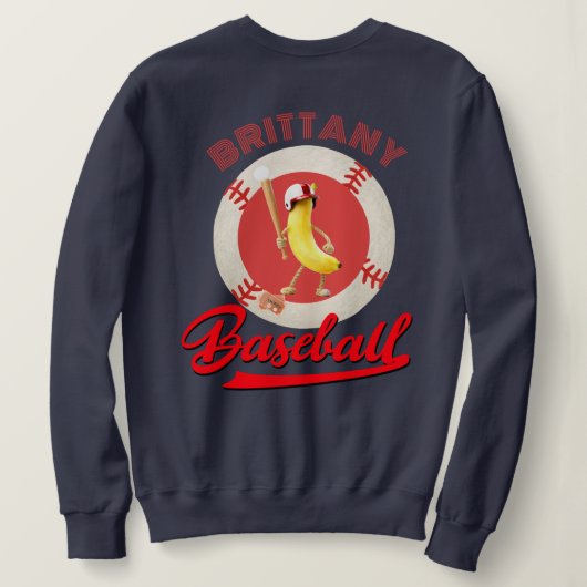 Banaan Slagger Grappig Baseball Aangepast Grafisch Trui (Design achterkant)