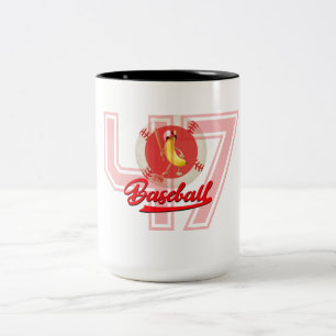 Banaan Slagger Grappig Baseball Aangepast Grafisch Tweekleurige Koffiemok
