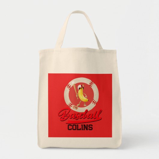 Banaan Slagger Grappig Honkbal Aangepast Grafisch Tote Bag (Voorkant)