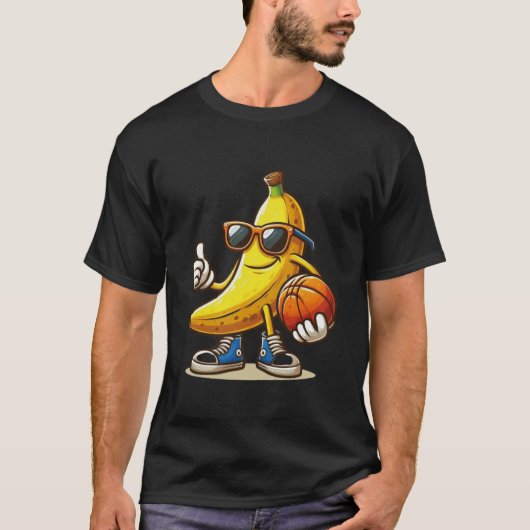 Banaan Spelen Basketbal Fruit Basketbal T-shirt (Voorkant)