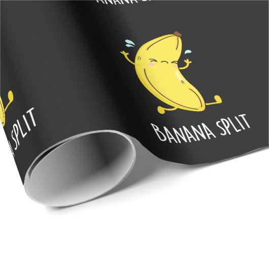 Banaan Split Grappig Dancing Banaan Pun Donker BG Cadeaupapier (Rol Hoek)