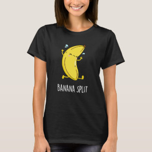 Banaan Split Grappig Dancing Banaan Pun Donker BG T-shirt