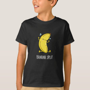 Banaan Split Grappig Dancing Banaan Pun Donker BG T-shirt
