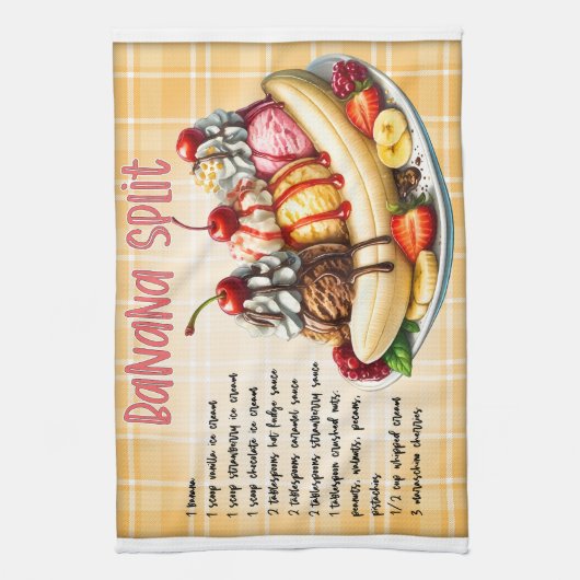 Banaan Split Recept Theedoek (Verticaal)