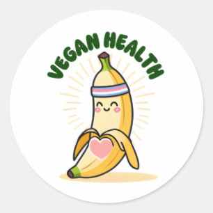 Banaan vegan ronde sticker