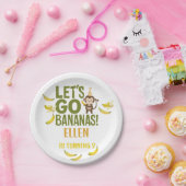 banaan verjaardagsfeestje BEWERKBARE bananen Papieren Bordje (Feest)