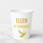 banaan verjaardagsfeestje EDITABLE bananen SCHATTI Papieren Bekers (Achterkant)