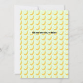 banaan verjaardagsfeestje EDITABLE bananen uitnodi Kaart (Achterkant)
