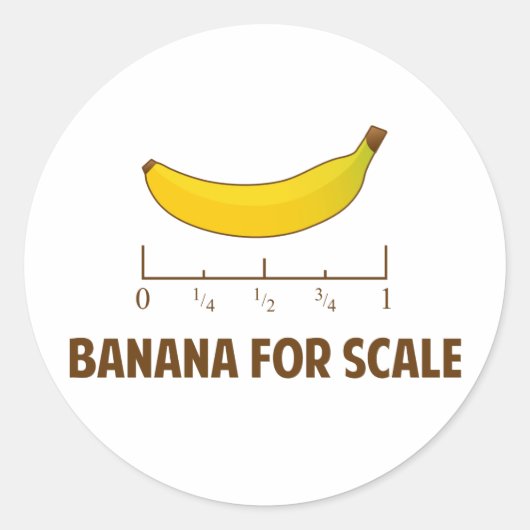 Banaan voor schaal ronde sticker (Voorkant)