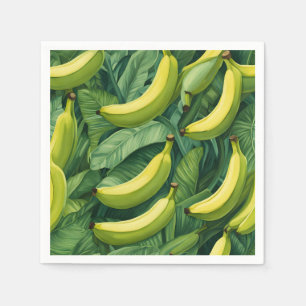 Banaan Vruchten en Bladeren Tropische Sfeer Servet