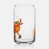 Banaan vs. Ninja Sinaasappel – Epische fruitstrijd Blikvorm Glas (Links)