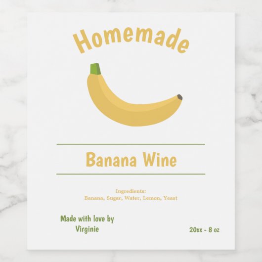 Banaan Wijnfles Etiket Sticker (Enkel label)