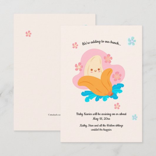 Banaan zwangerschap aankondiging (Voorkant / Achterkant)